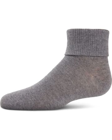 Memoi Kids Triple Roll Cotton Blend Ankle Socks Light Gray - Mk-5058