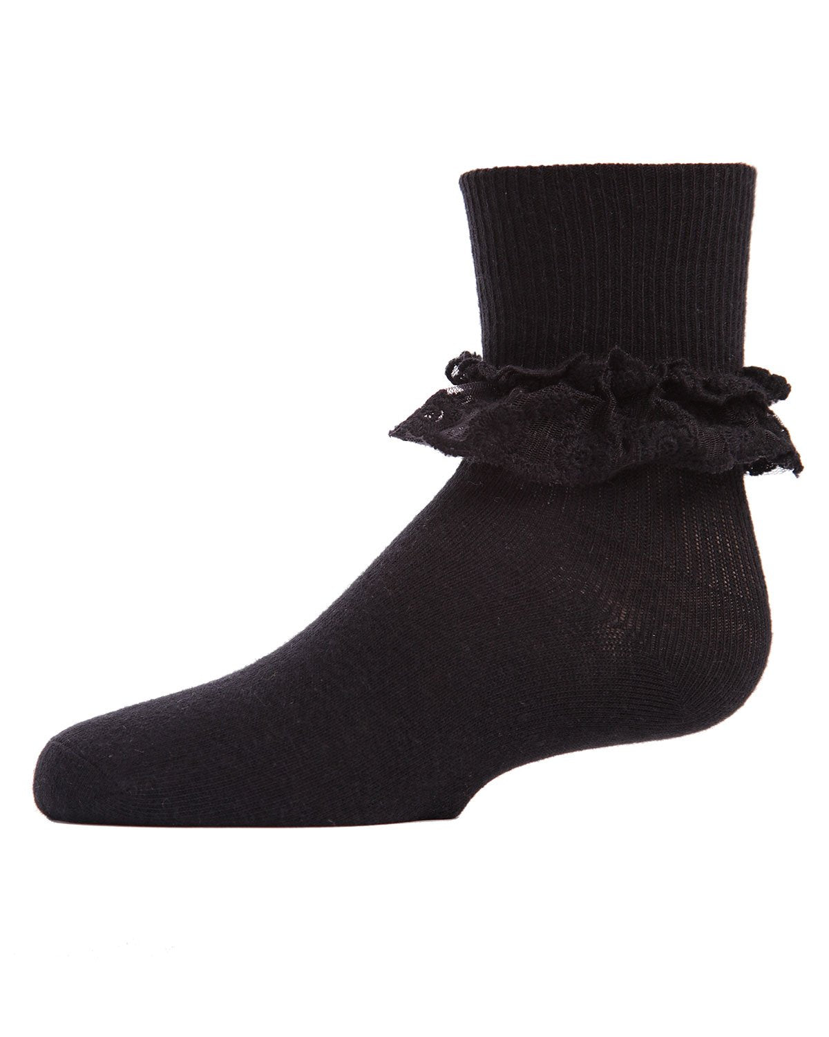 Double Dare Girls Dual-Layer Lace Cotton Blend Anklet Socks