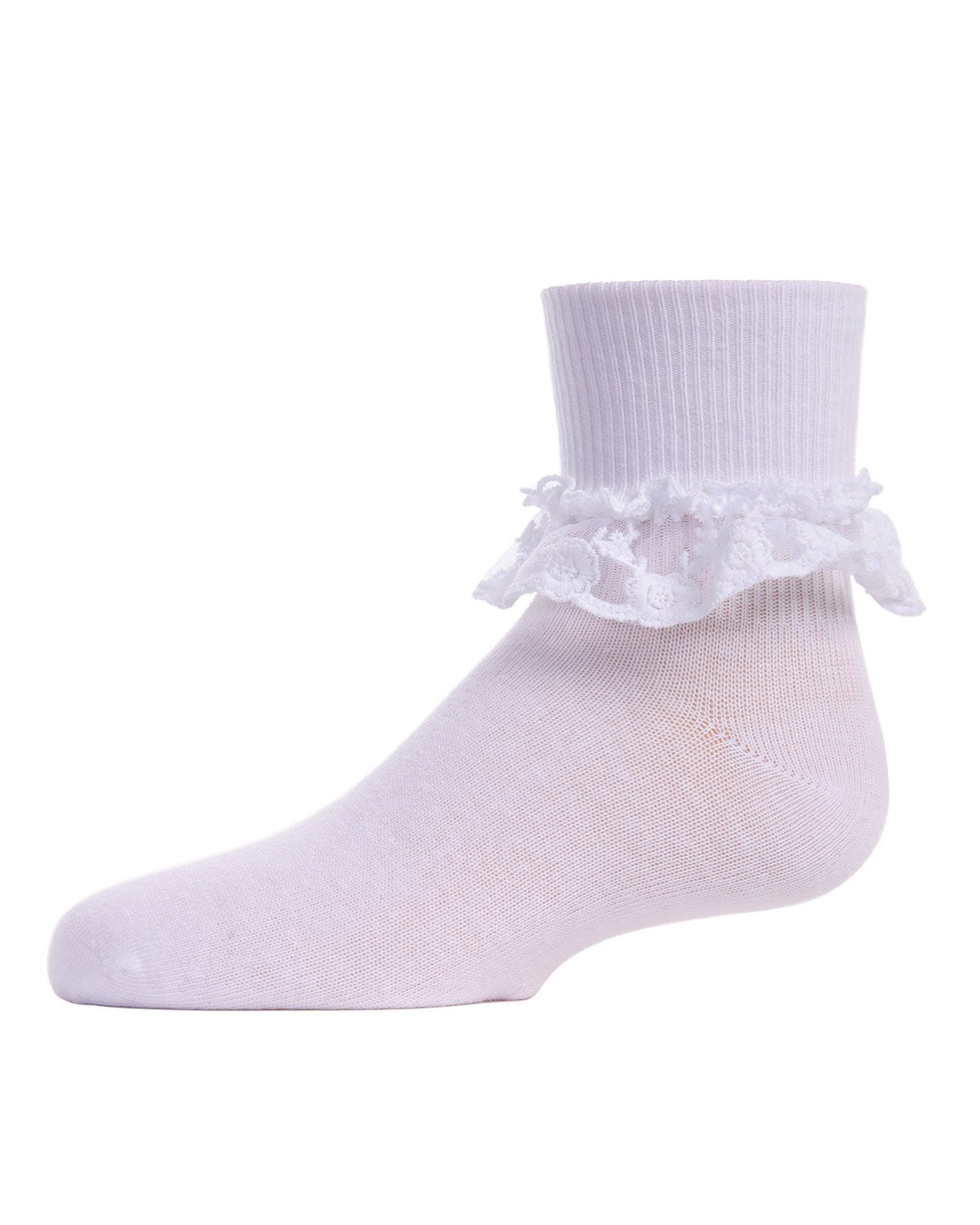 Double Dare Girls Dual-Layer Lace Cotton Blend Anklet Socks