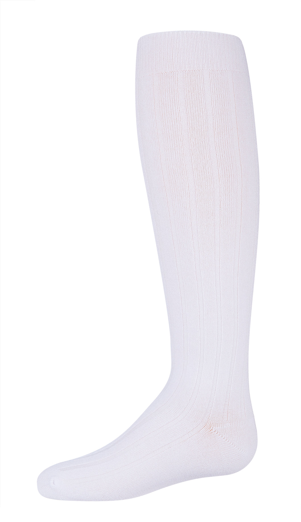 Girls Wide Ribbed Cotton Blend Uniform Knee Socks