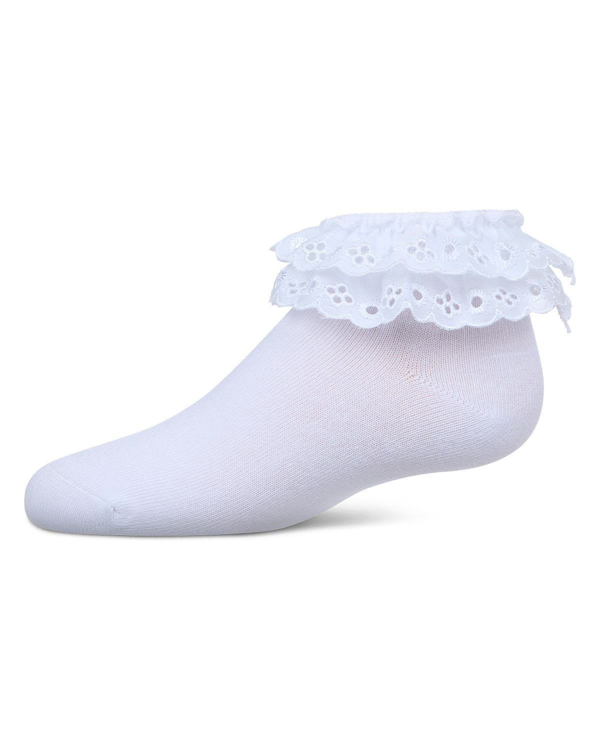 Memoi Dual Layer Eyelet Lace Anklet Sock