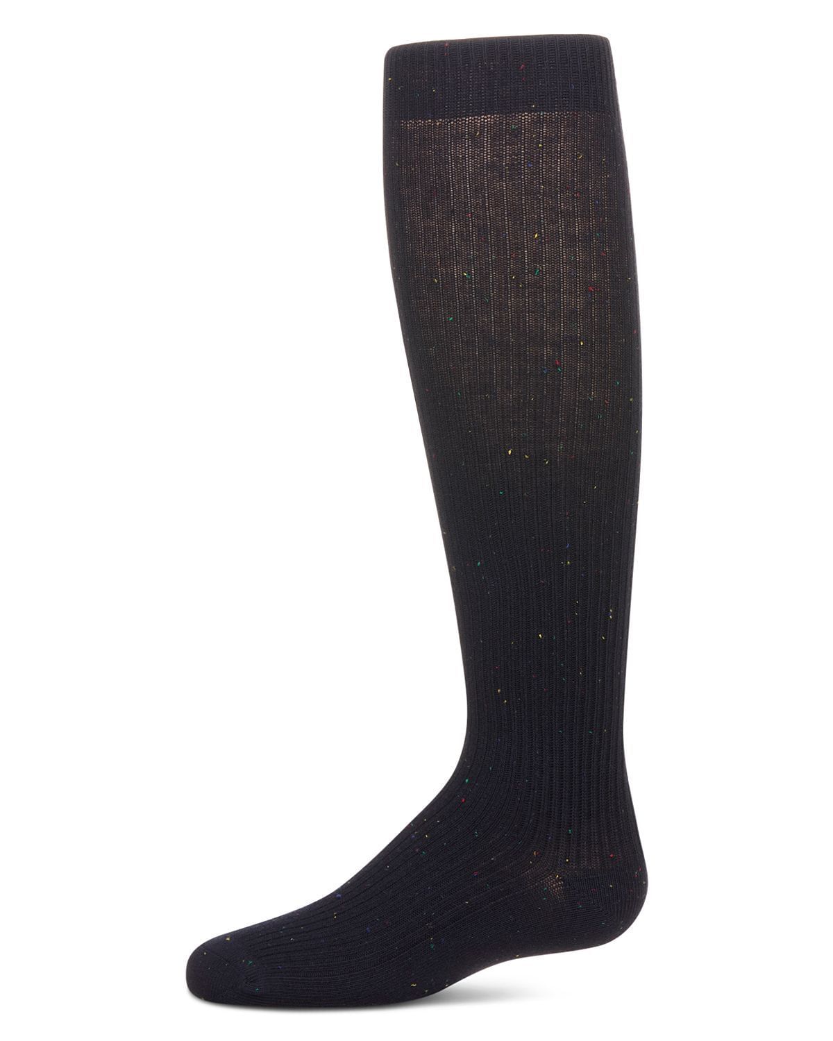 Memoi Thin Ribbed Speckled Knee High