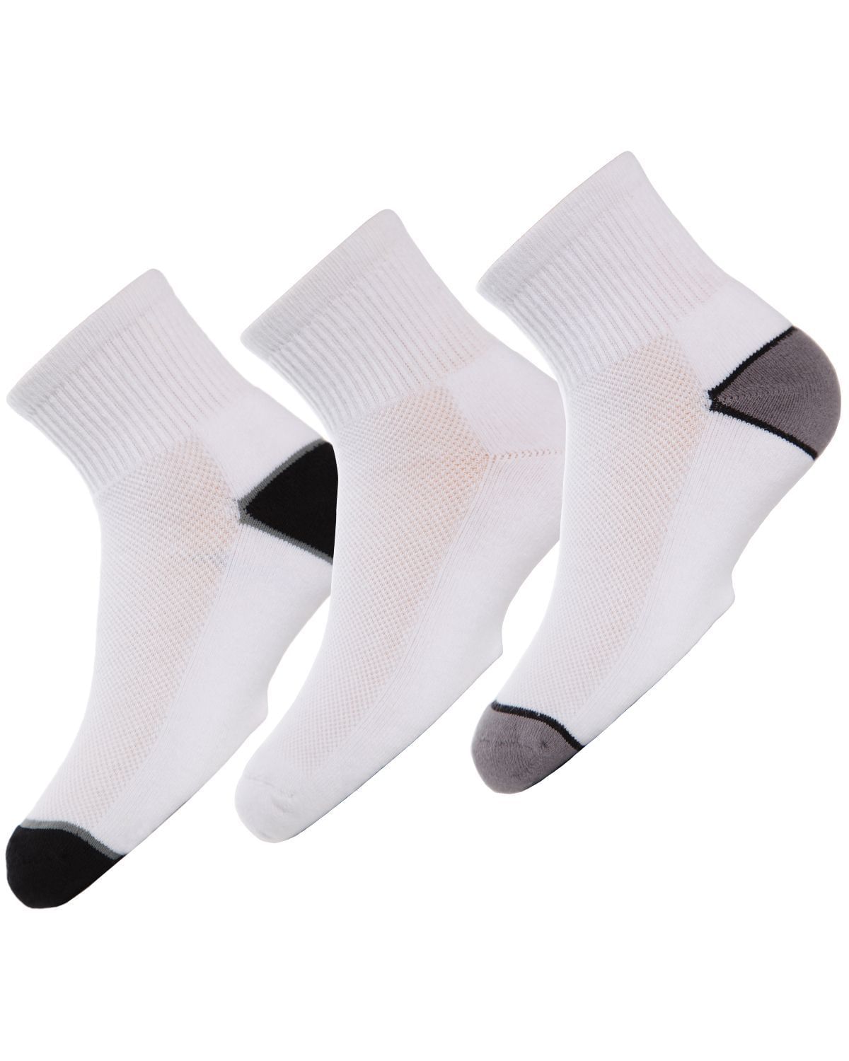 Memoi Unisex Quarter-Crew Kids Sport Socks 3-Pack