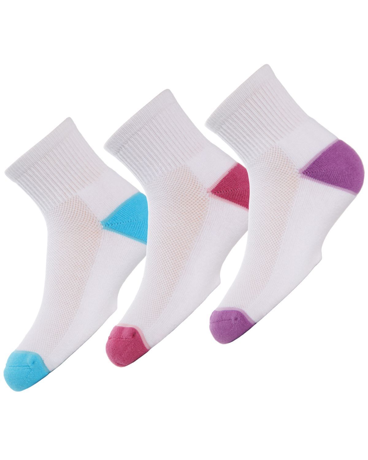 Memoi Unisex Quarter-Crew Kids Sport Socks 3-Pack