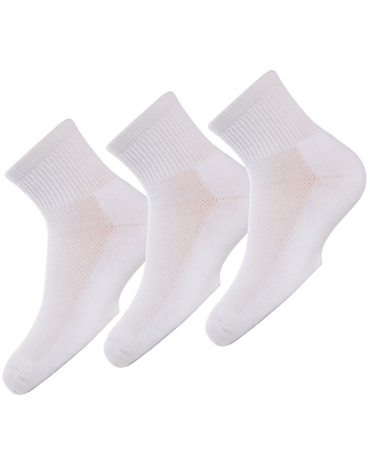 Memoi Unisex Quarter-Crew Kids Sport Socks 3-Pack