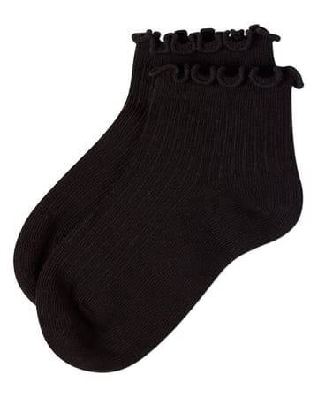 Memoi 3 Pair Pack Ruffle Mid Cut Socks - MK-559
