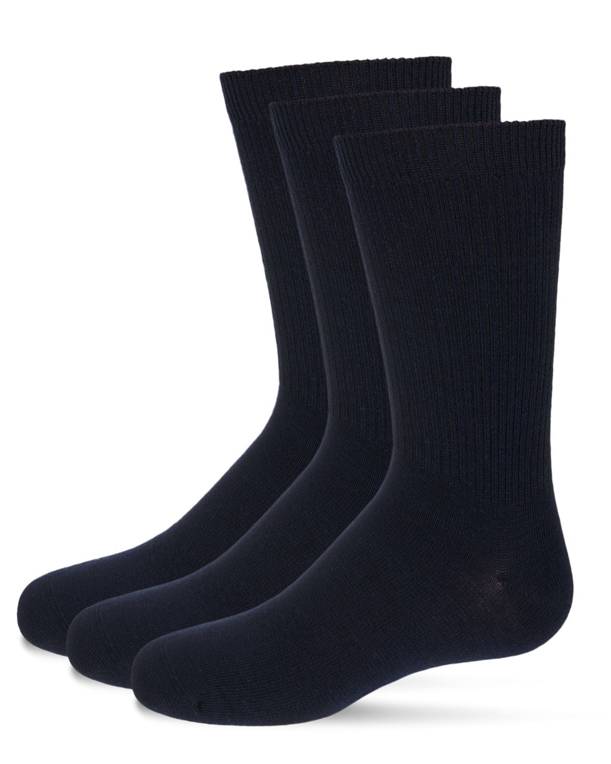 Memoi Boys' 3 Pair Pack Thin Ribbed Cotton Blend Crew Socks