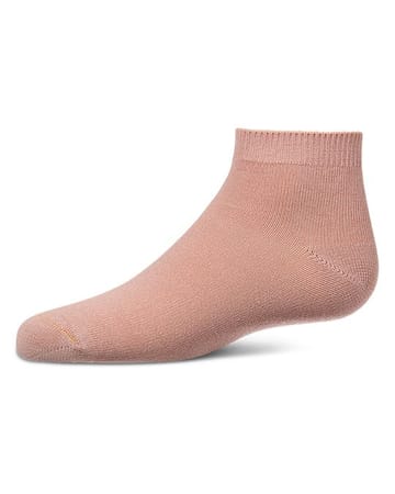 Memoi Kids Basic Soft Rayon from Bamboo Anklet Socks Rosewood Pink - Mk-6066