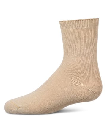 Memoi Toddlers and Kids Basic Soft Rayon from Bamboo Crew Socks Almond - Mk-6166