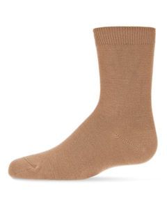 Memoi Toddlers and Kids Basic Soft Rayon from Bamboo Crew Socks Camel