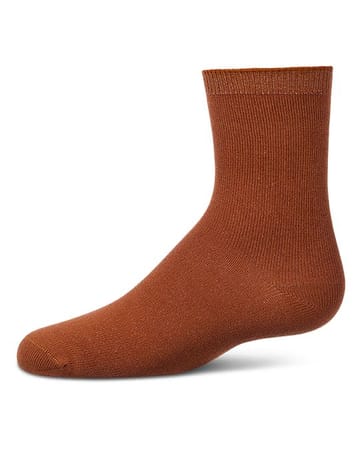 Memoi Toddlers and Kids Basic Soft Rayon from Bamboo Crew Socks Cognac - Mk-6166