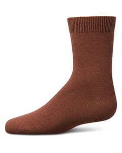 Memoi Toddlers and Kids Basic Soft Rayon from Bamboo Crew Socks Friar Brown - Mk-6166