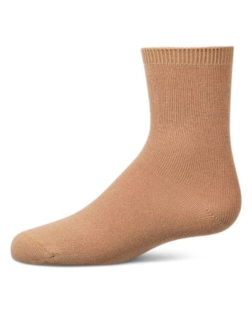 Memoi Toddlers and Kids Basic Soft Rayon from Bamboo Crew Socks Sandstone - Mk-6166