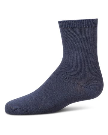 Memoi Toddlers and Kids Basic Soft Rayon from Bamboo Crew Socks Slate Blue - Mk-6166