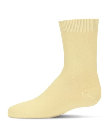 Memoi Toddlers and Kids Basic Soft Rayon from Bamboo Crew Socks Sunshine - Mk-6166