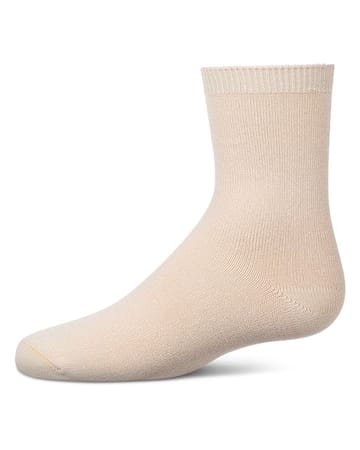 Memoi Toddlers and Kids Basic Soft Rayon from Bamboo Crew Socks Vanilla - Mk-6166