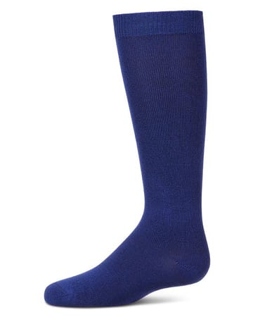 Memoi Kids Basic Soft Rayon from Bamboo Knee High Socks Blue Sapphire - Mk-6266