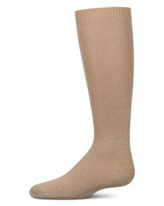 Memoi Kids Basic Soft Rayon from Bamboo Knee High Socks Champagne Lurex - Mk-6266