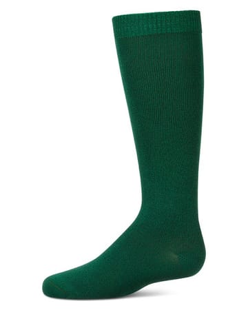 Memoi Kids Basic Soft Rayon from Bamboo Knee High Socks Emerald Green - Mk-6266