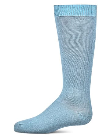 Memoi Kids Basic Soft Rayon from Bamboo Knee High Socks River Blue - Mk-6266