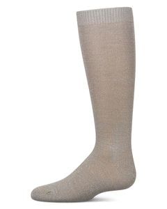 Memoi Kids Basic Soft Rayon from Bamboo Knee High Socks Silver Lurex - Mk-6266