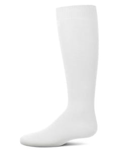 Memoi Kids Basic Soft Rayon from Bamboo Knee High Socks White - Mk-6266