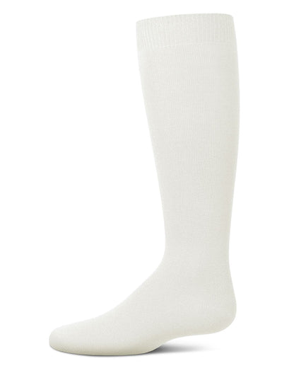 Memoi Kids Basic Soft Rayon from Bamboo Knee High Socks Winter White - Mk-6266
