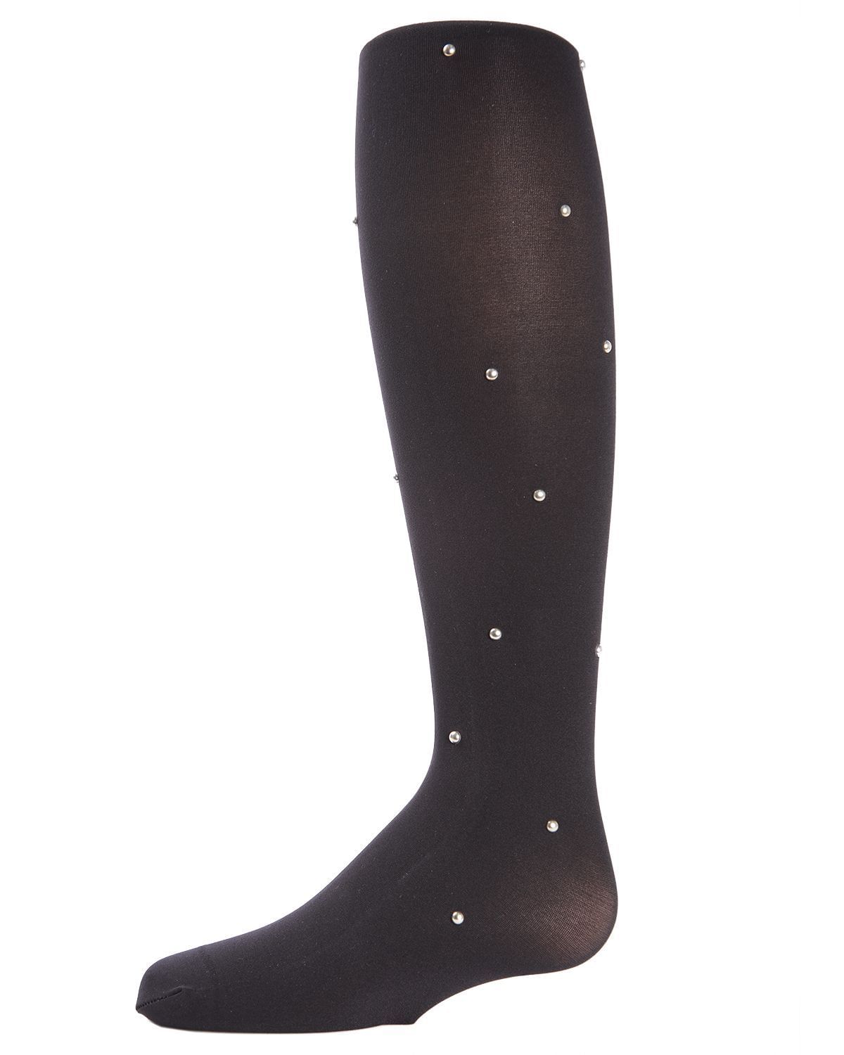 Memoi On The Dot Embellished Girls Opaque Tights