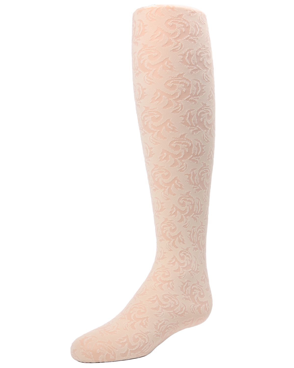 Memoi Girls Sheer Vine Opaque Tights - Mk-741