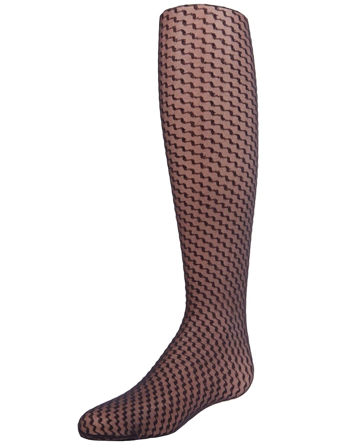 Memoi Girls Zoe Zigzag Sheer Tights - Mk-801