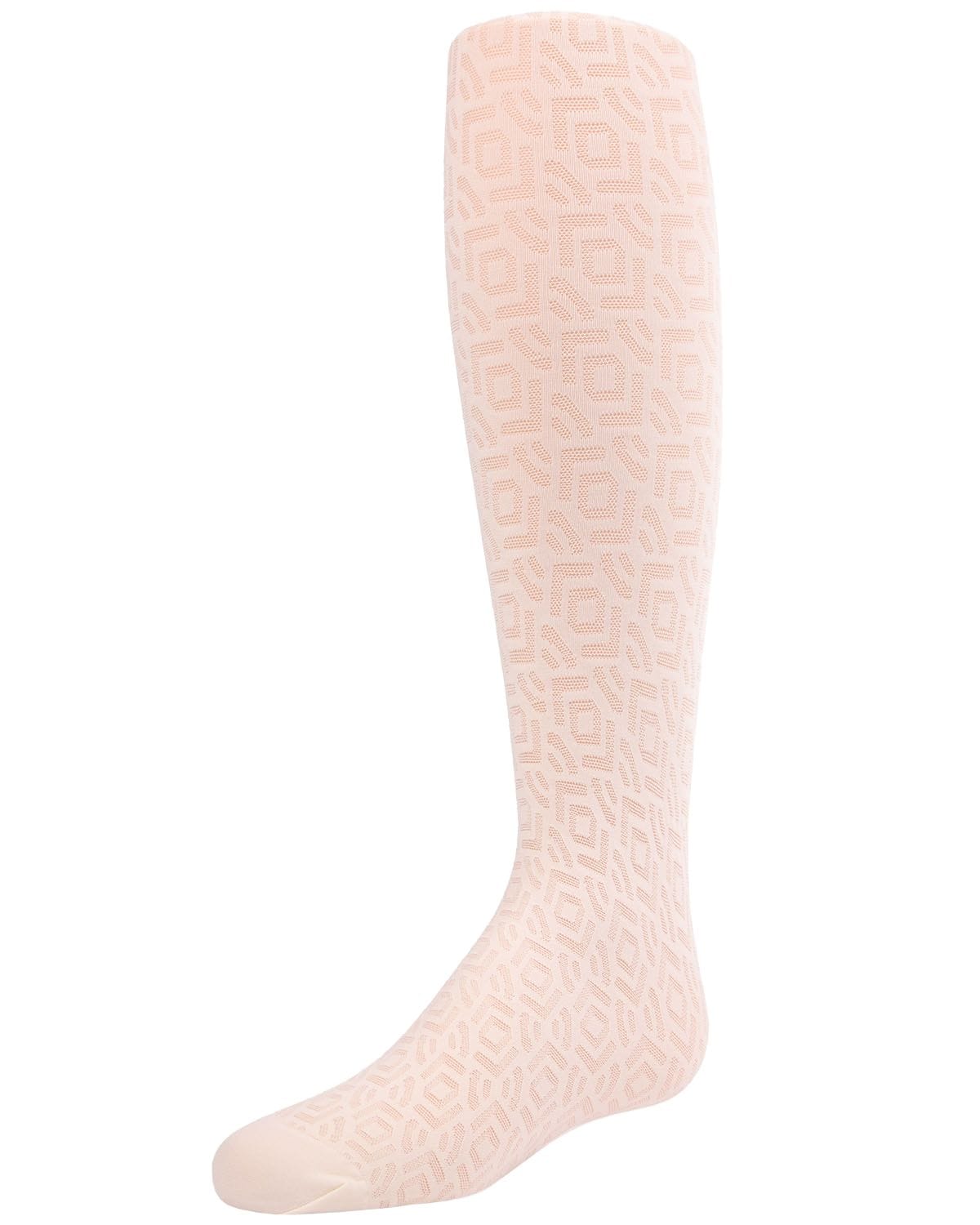 Memoi Girls Sheer Geo Art Deco-Inspired Tights - Mk-803