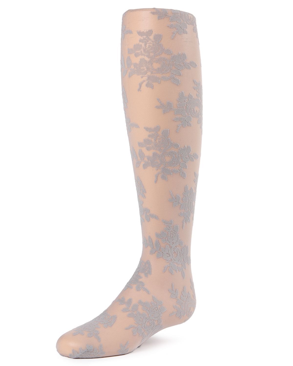 Memoi Fancy Floral Girls Sheer Tights