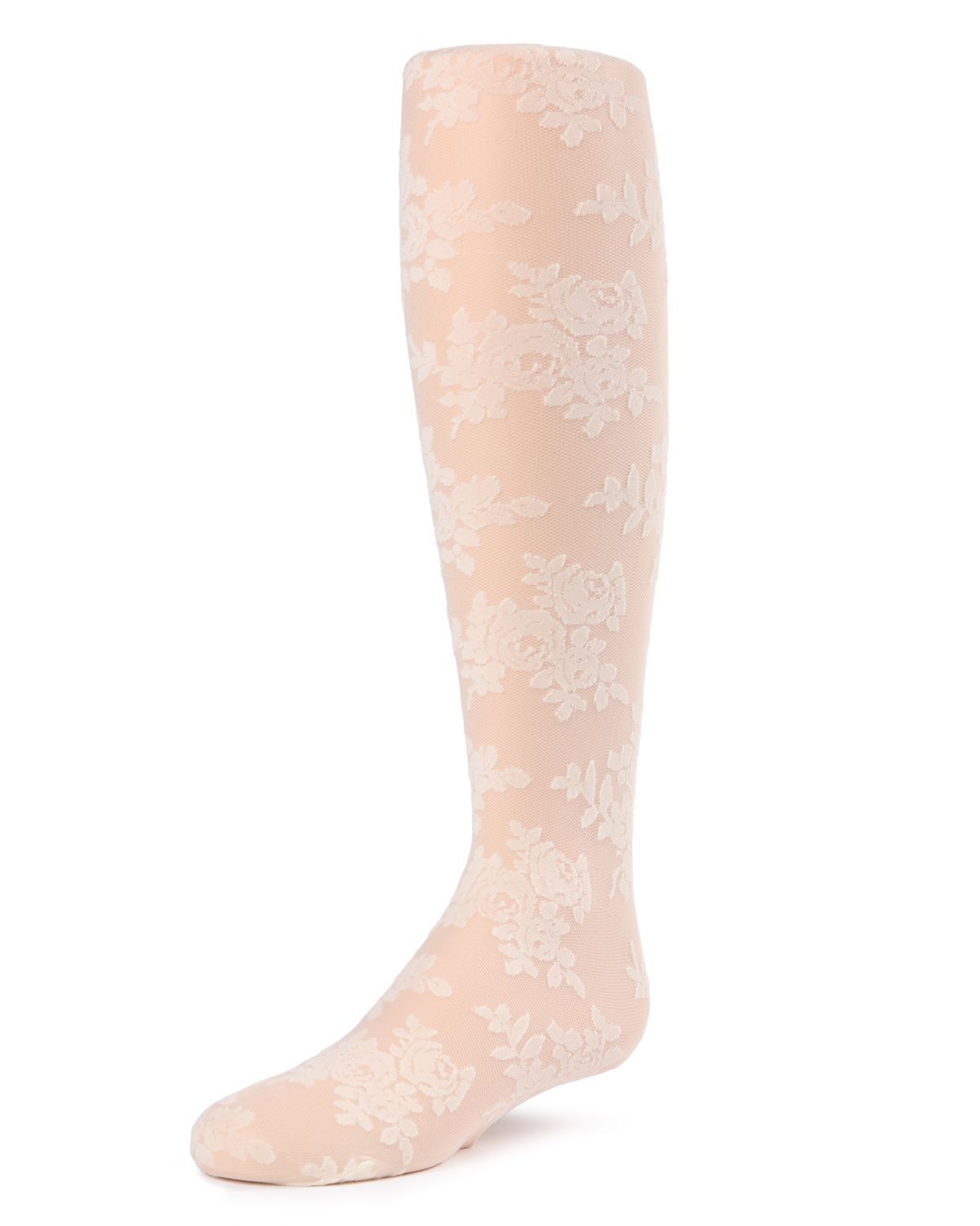 Memoi Fancy Floral Girls Sheer Tights