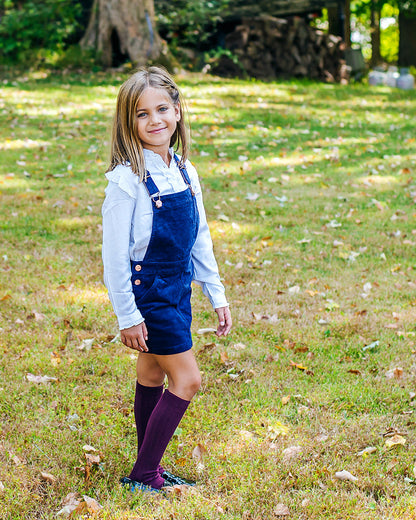 Cable Knit Girls Cotton Blend Knee High Socks