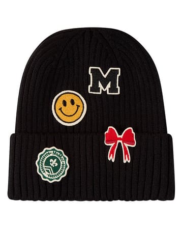 Memoi Happy Varsity Knit Cuffed Beanie - MKA-119