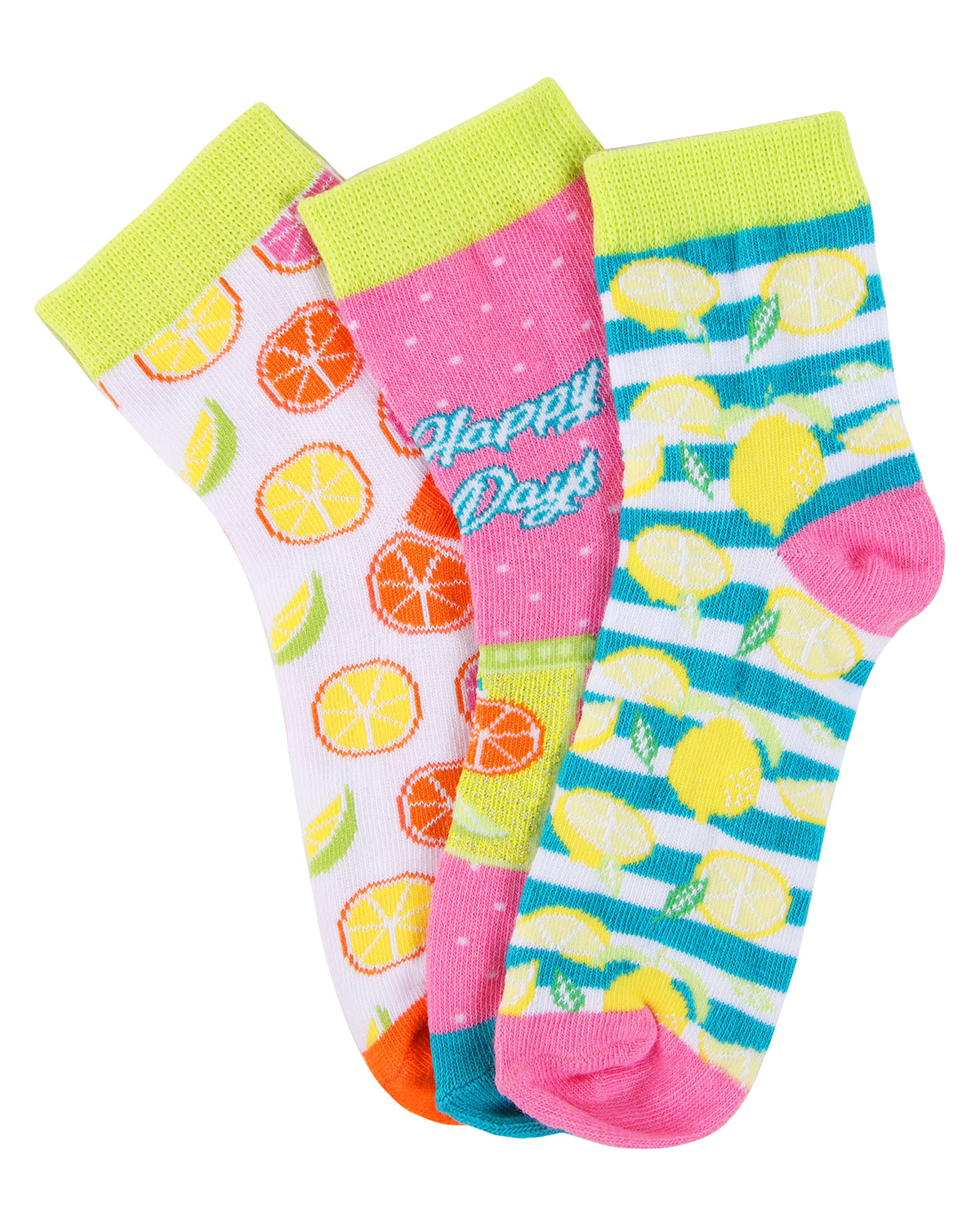 Lemon Squeezy Mid Cut Socks 3-Pack