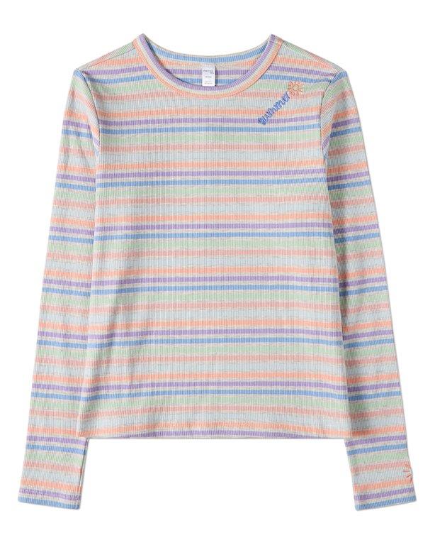 Memoi Summer Sun Striped Long Sleeve T-Shirt - MKC-114