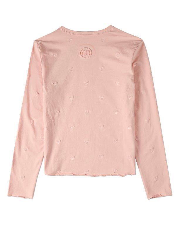 Memoi Embroidered All Over Bows Long Sleeve T-Shirt - MKC-115