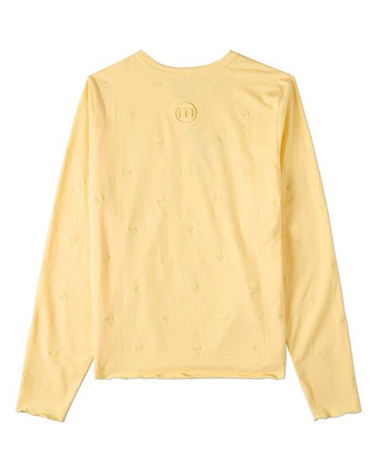 Memoi Embroidered All Over Bows Long Sleeve T-Shirt - MKC-115