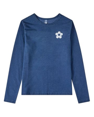 Memoi Denim Flower Long Sleeve T-Shirt - MKC-126