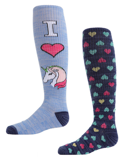 I Love Unicorns Knee High Socks 2 Pack