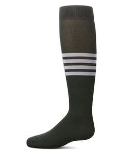 Memoi Girls Triple Half Stripe Knee High Socks