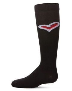 Memoi Girls' Outline Heart Knee High Socks