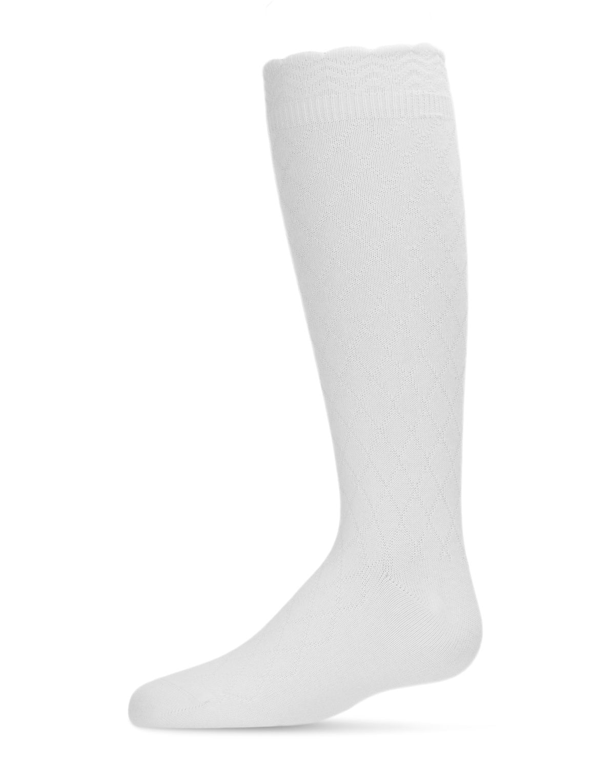 Memoi Double Diamond Cotton Blend Knee High Socks