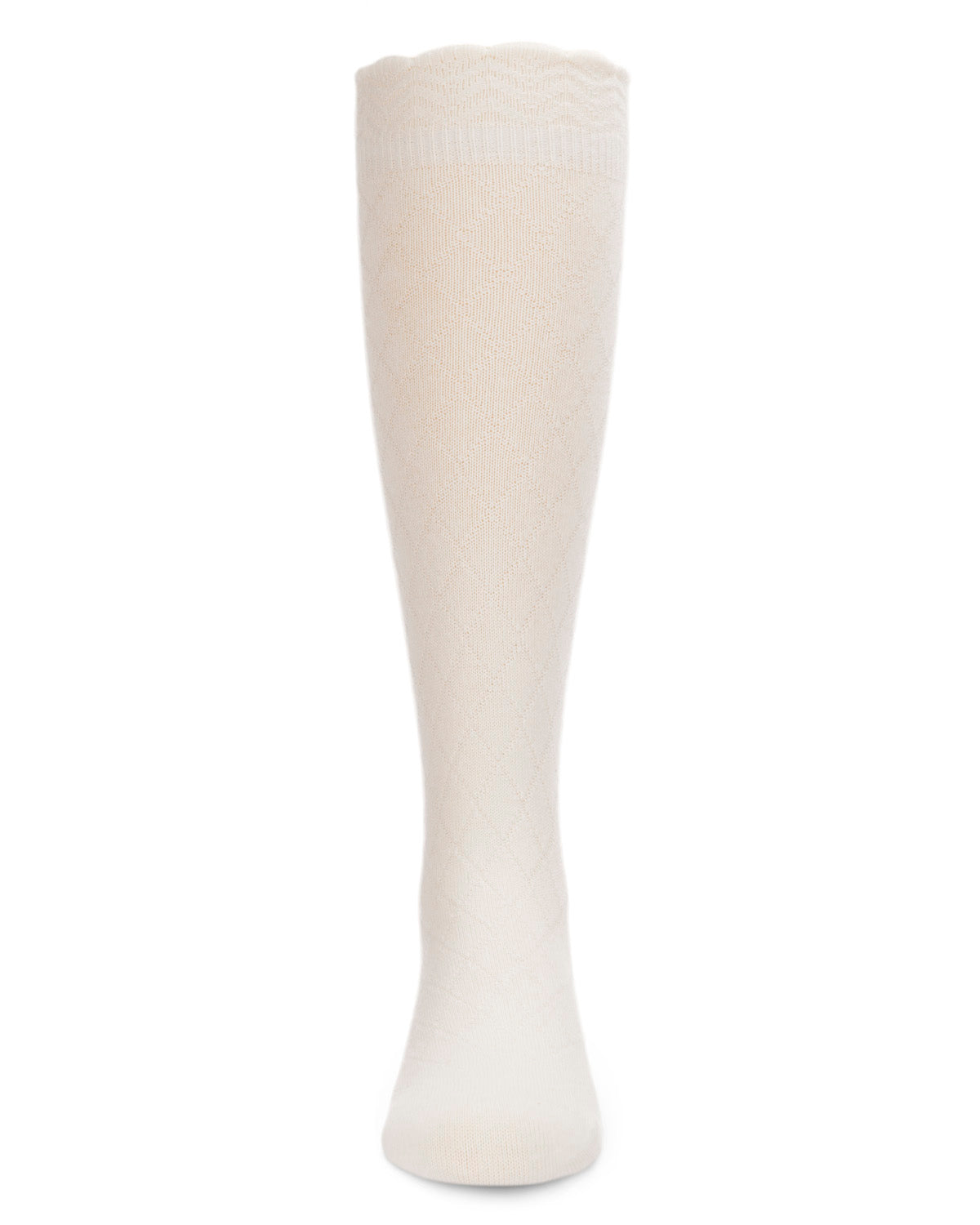 Double Diamond Cotton Blend Knee High Socks