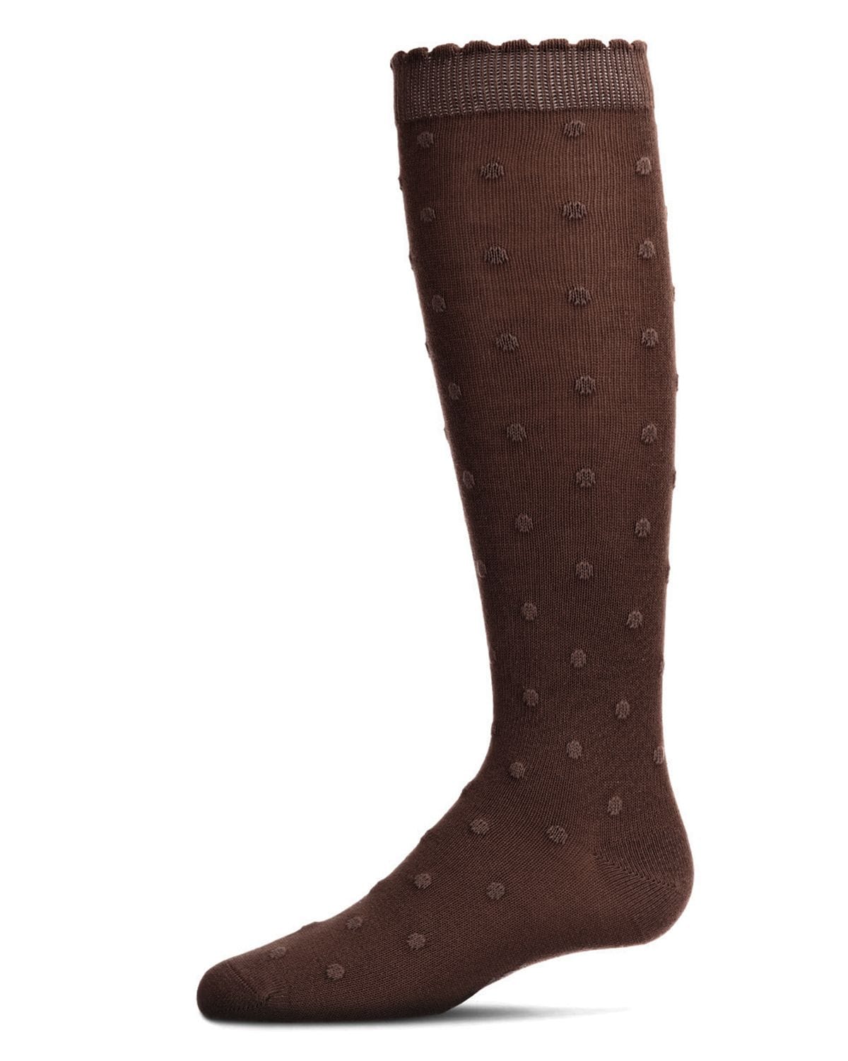 Memoi Cotton Blend Swiss Dot Knee High Socks