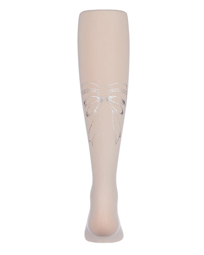 Ballerina Bow Printed Girls Tights