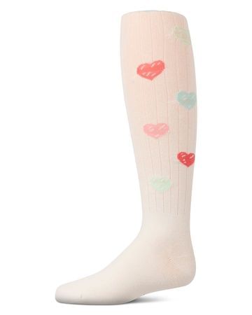 Memoi Multi Heart Graffiti Cotton Tights