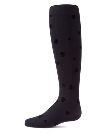 Memoi Clustered Hearts Flocked Tights - MKF-4110