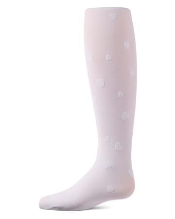 Memoi Clustered Hearts Flocked Tights - MKF-4110
